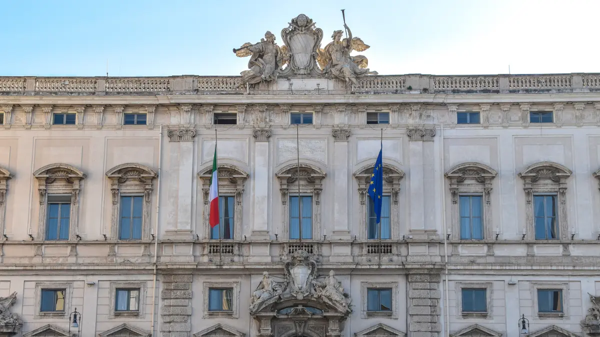 Facciata della Corte Costituzionale a Roma, sede della Consulta